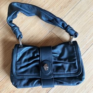 Coach black shoulder purse puffy excellent used "Parker"